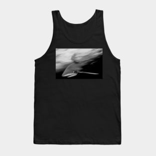 Oceanic White Tip Shark in Action in Black and White Tank Top